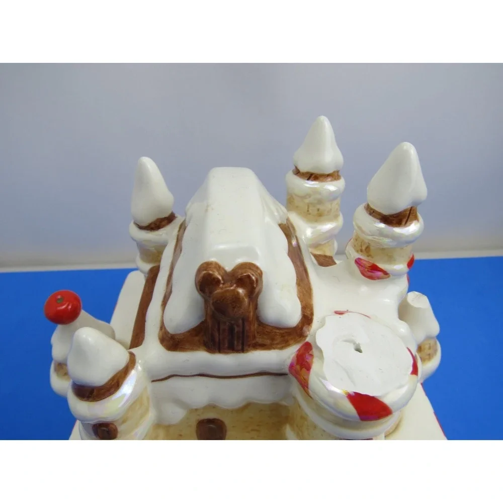 Disney Mickey and Minnie Christmas Gingerbread Castle Ceramic Cookie Jar